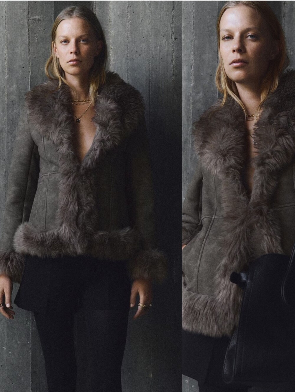 MANGO Faux Suede Short Coat